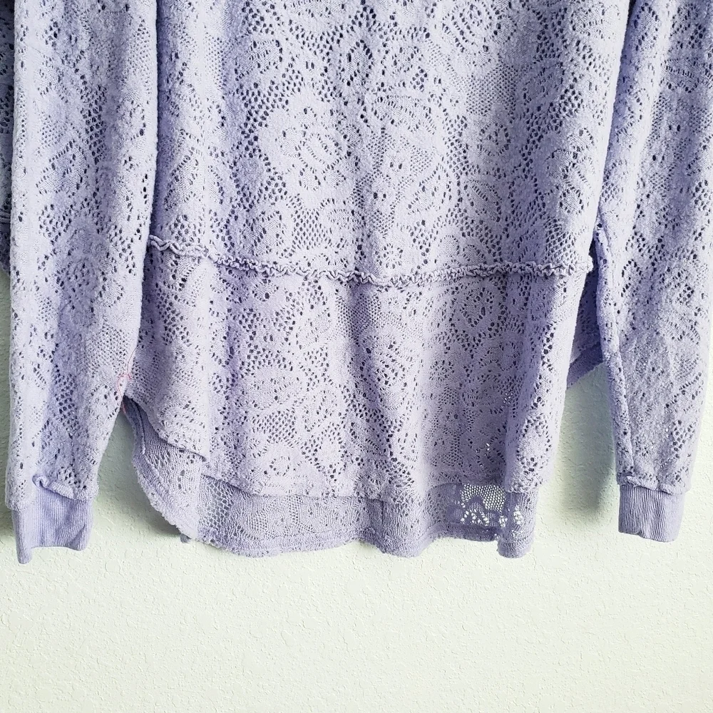 Free People Purple Knit Lace Not Cold In This Top